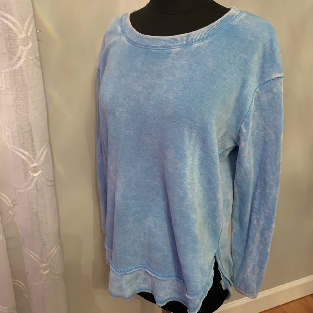 Blue Fleece lined crewneck